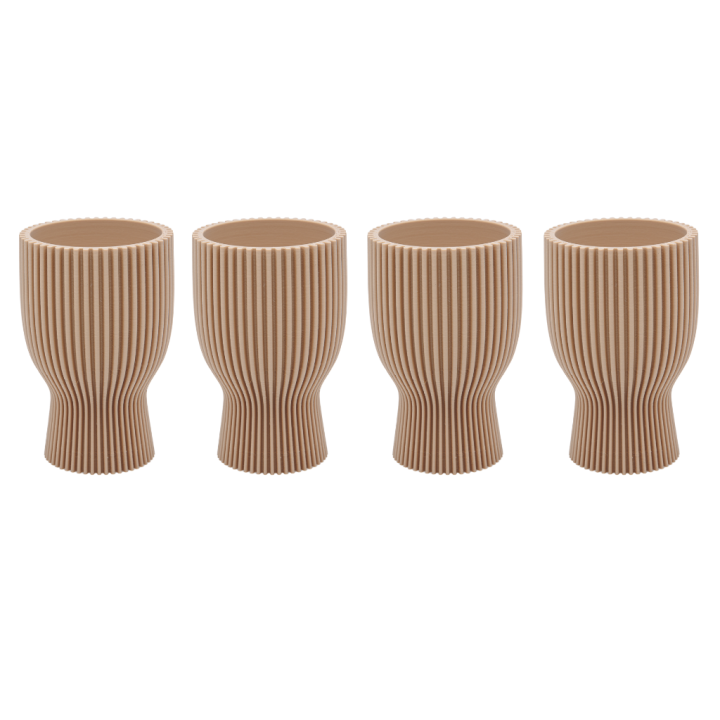 Pack de 4 coquetiers - Marron latté