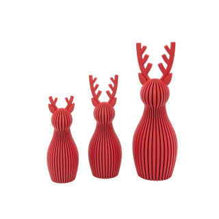 Rennes de Noël - Famille - Rouge Foncé