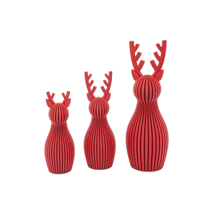 Rennes de Noël - Famille - Rouge Foncé