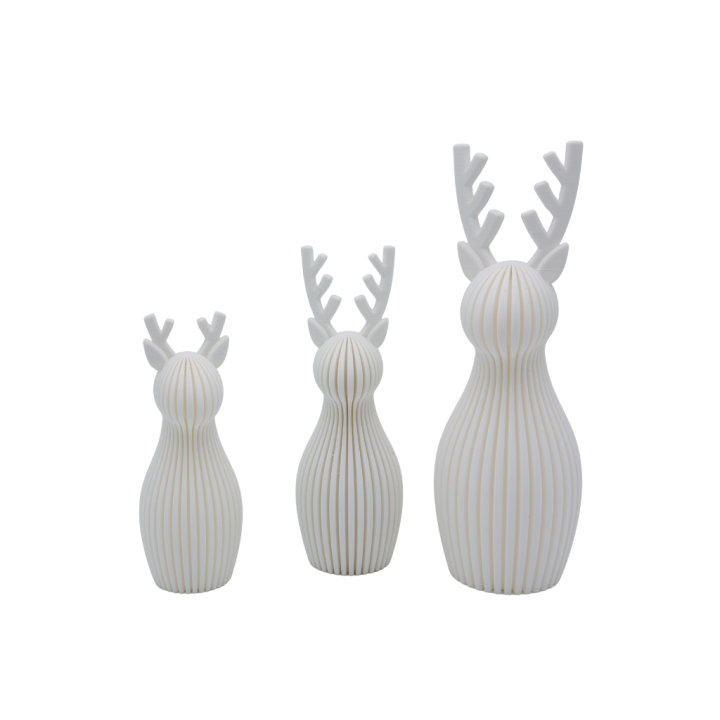 Rennes de Noël - Famille - Blanc